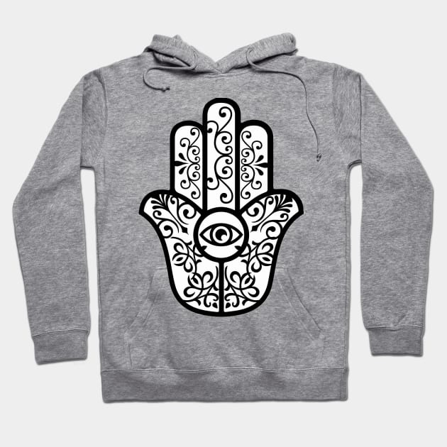 Hamsa Hand Evil Eye Hoodie by livania